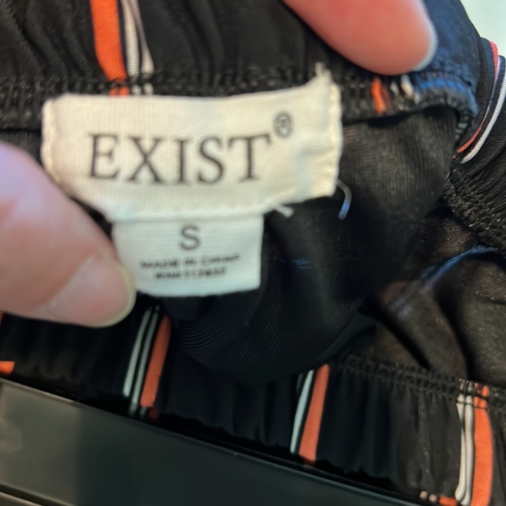 EXIST jumpsuit…black with salmon and white strips. - Picture 3 of 3